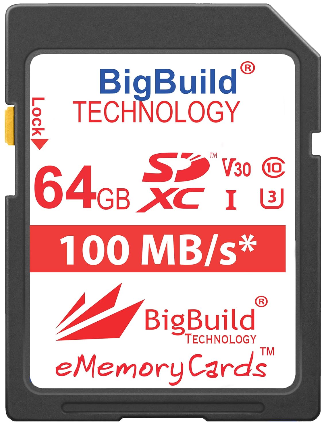 BigBuild Technology 64GB Ultra Fast U3 100MB/s Memory Card for Canon