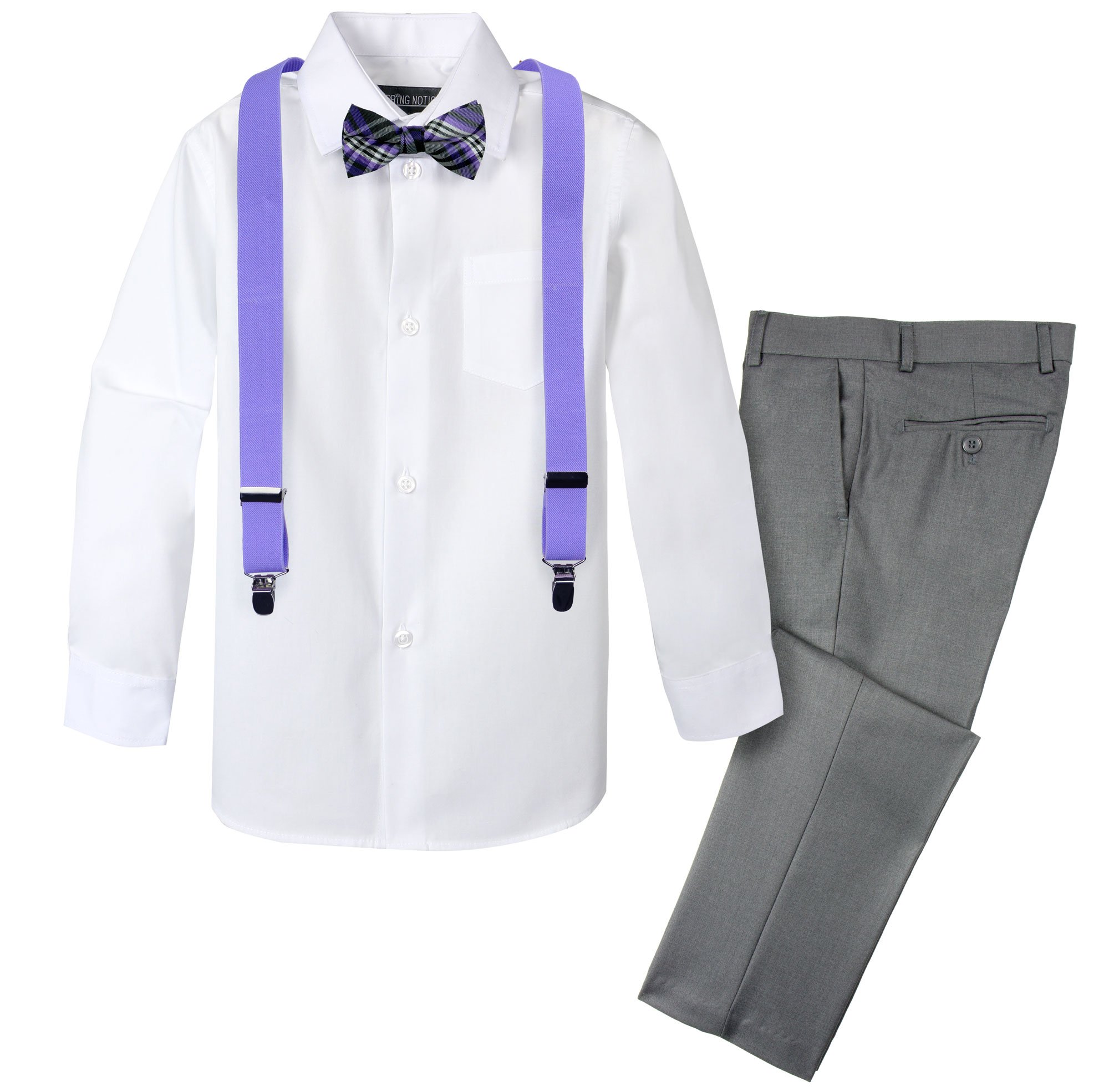 Spring Notion Boys' 4-Piece Patterned Dress up Pants Set