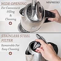 Vista 3 de Mixpresso Stainless Steel Electric Kettle, Cordless 1.7L Electric Kettle Temperature Control,1500W Electric Tea Kettle with Viewing Window 2 Hr Keep