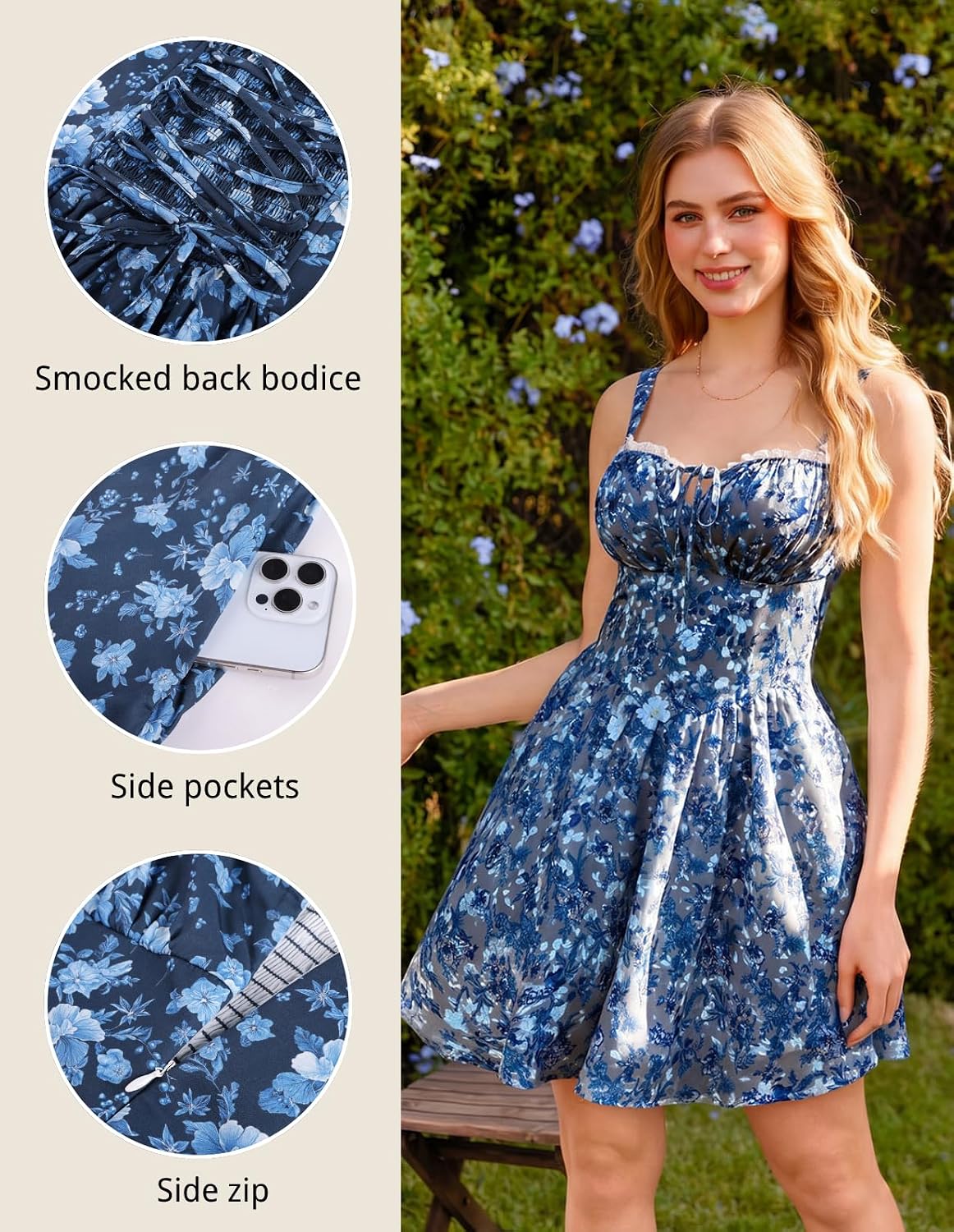 Scarlet Darkness Floral Corset Dress Sundresses for Women 2026 Summer Mini Graduation Dress thumbnail
