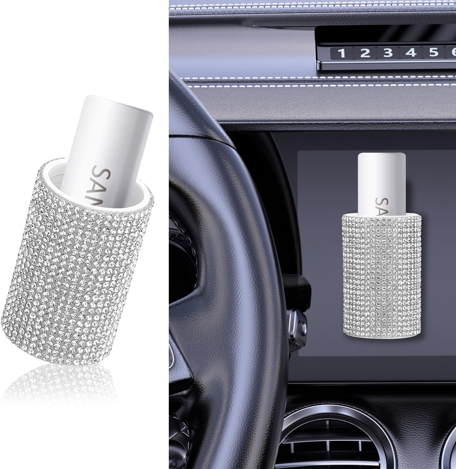 DXNQ Car Lipstick Holder – Bling Rhinestone Adhesive Mount For Lip Balm In Your Car - View #4