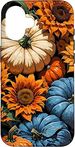 Miniatura 76 de Funda para iPhone 13 Pro Max Bonito arte de calabazas, girasoles y hojas de otoño
