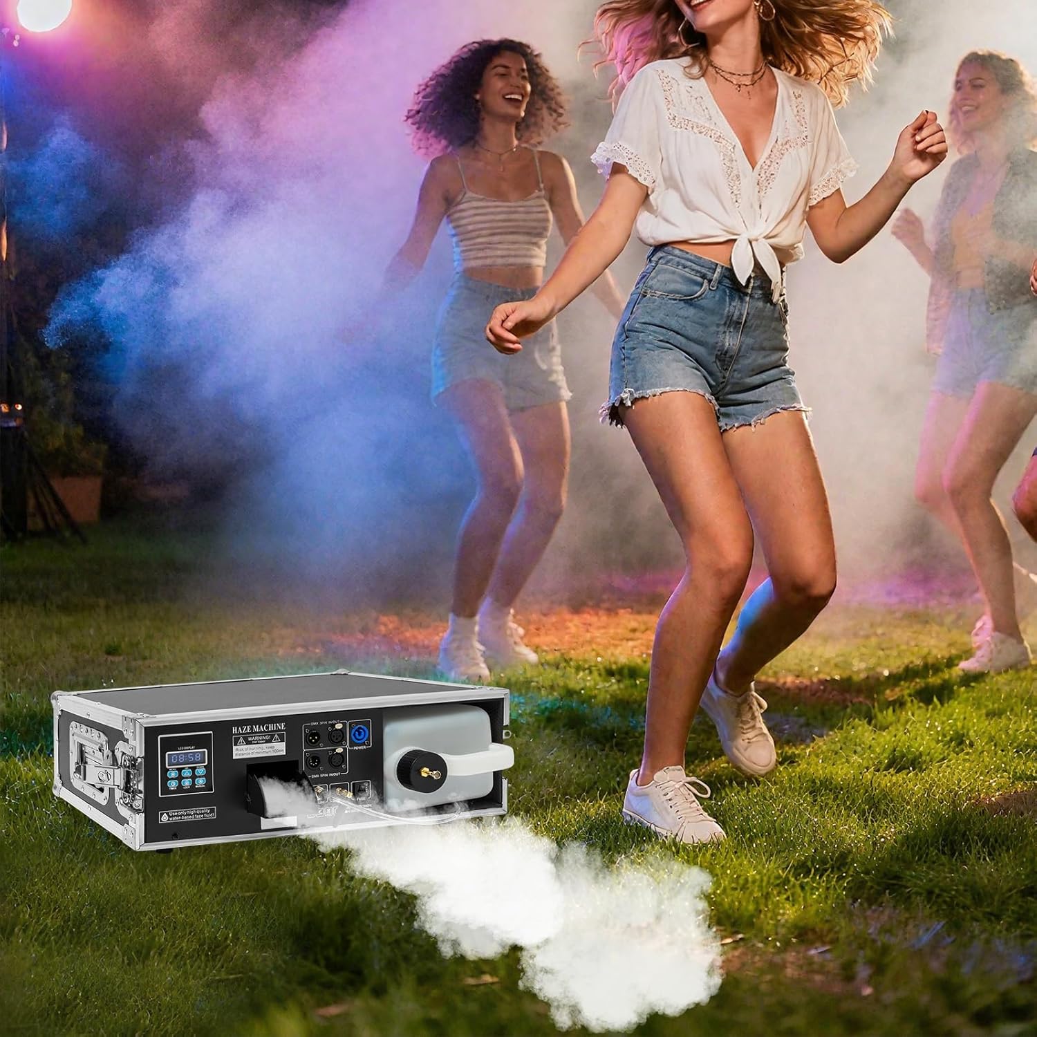 1500W Fog Machine Smoke Machine, Low Lying Stage Haze Machine Pro Morning Haze Machine w/Remote Control & LCD Display & 5L Liquid Tank, Stage Effect Fogger Hazer for Halloween Show Bar Party
