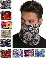 Vista 20 de KINREE 9PCS Face Mask Bandanas Headband Head Wrap Scarf Neck Warmer Headwear Balaclava for for Dust Sun Wind