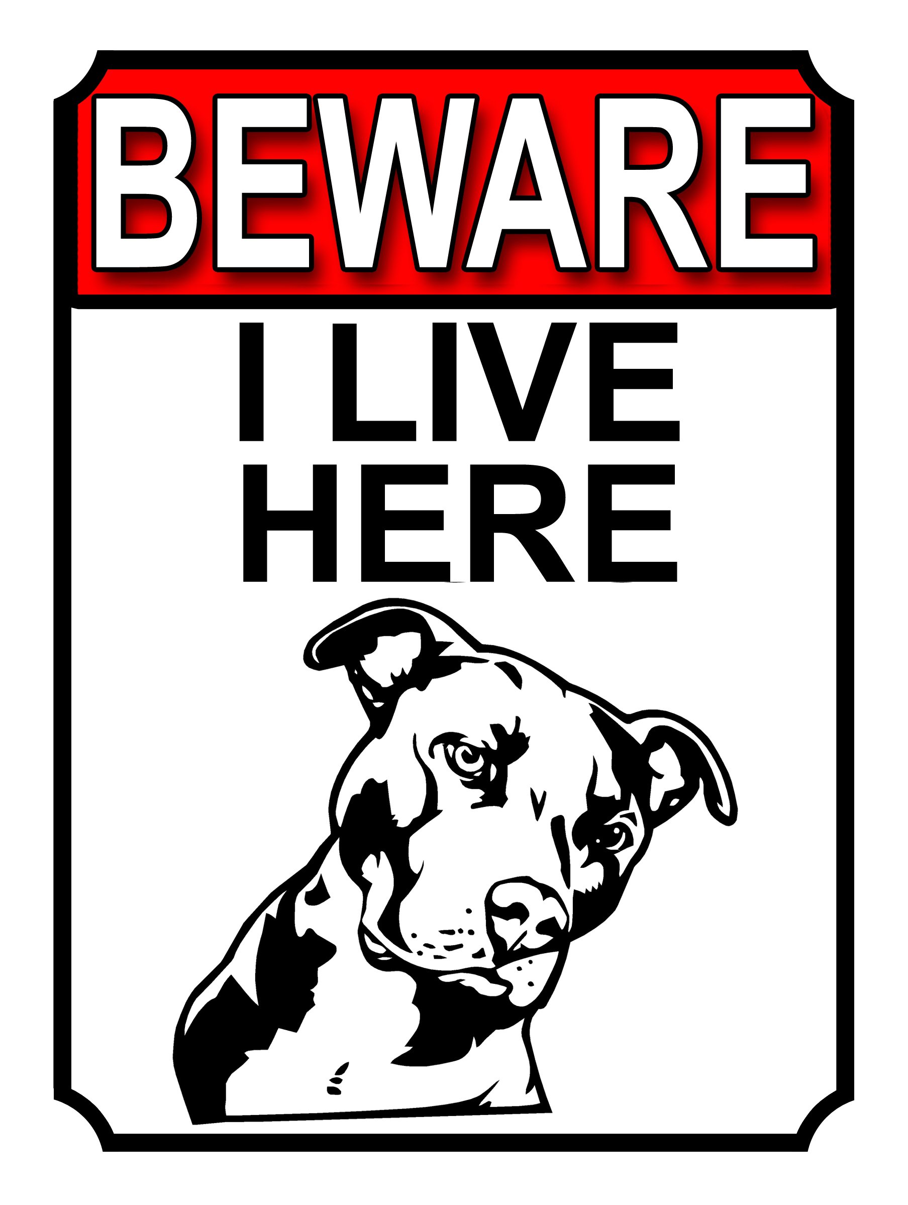 SHAWPRINT BEWARE I LIVE HERE METAL GATE SIGN DOG 200MM X 10MM (1503H1)-image-36