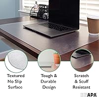 Vista 3 de Ilyapa Tapete de escritorio de oficina, tapete texturizado transparente, 47 x 23 pulgadas, protector de escritorio de plástico transparente