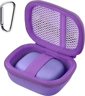 co2CREA Hard Case for Beats Powerbeats Pro 2 with Carabiner Clip, Shockproof Earbuds Storage Box Protective Travel Cover for Powerbeats Pro 2 Wireless Bluetooth Earbuds Hyper Purple Case