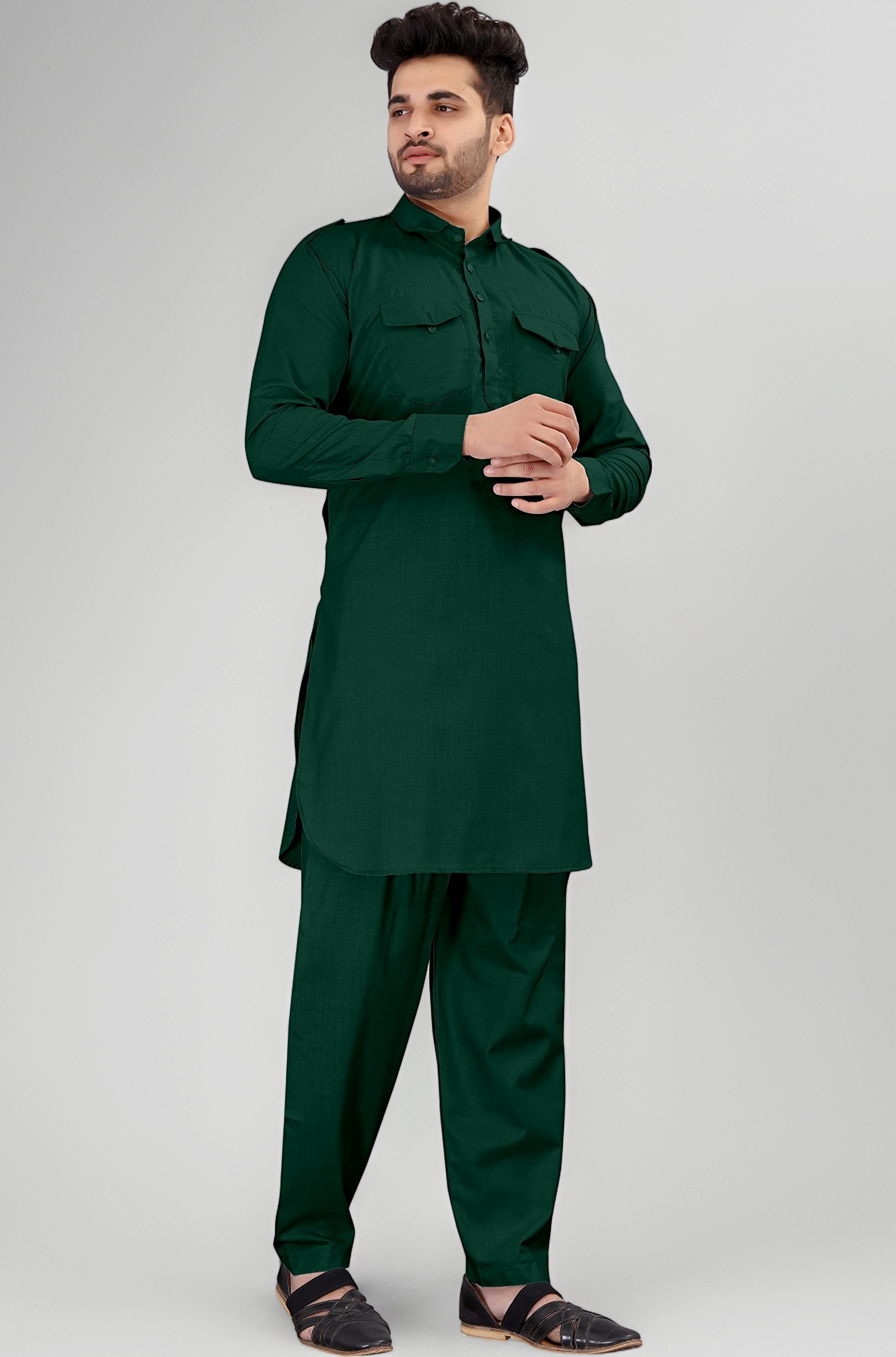 � PATHANI SUIT COTTON FOR MENS (KURTA + PYJAMA )