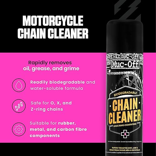 Vista 2 de Muc-Off Limpiador de cadena de motocicleta, 16.9 onzas líquidas - Spray de cadena y desengrasante para limpieza - para dentro y fuera de carretera