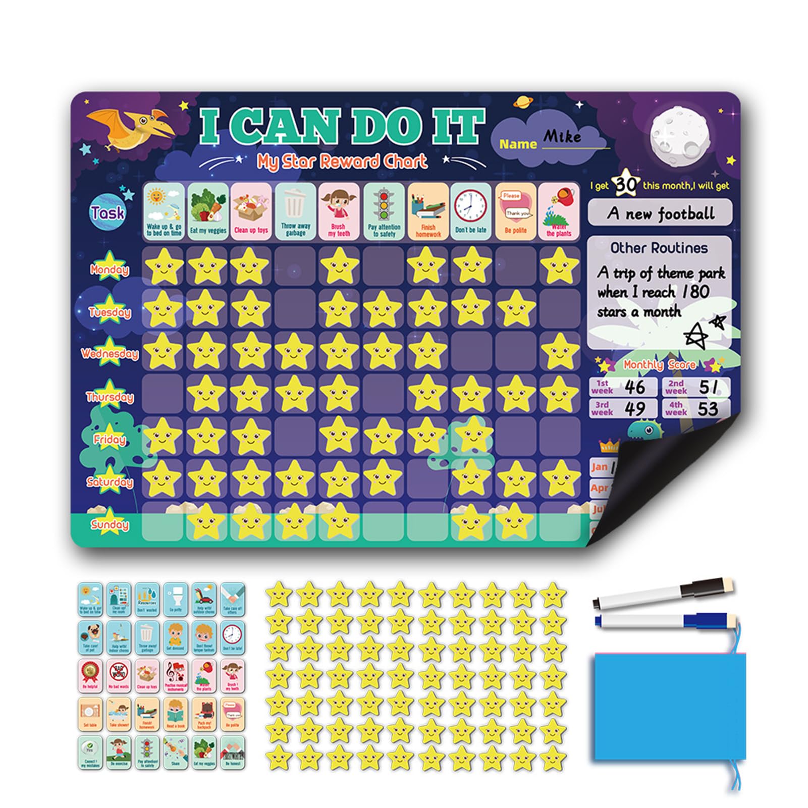 Toyby Magnetic Reward Chart For Kids Behavior Chart For Kids ...