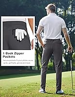 Vista 4 de SPECIALMAGIC Pantalones de golf para hombre, elásticos, ajustados, ligeros, con bolsillos con cremallera