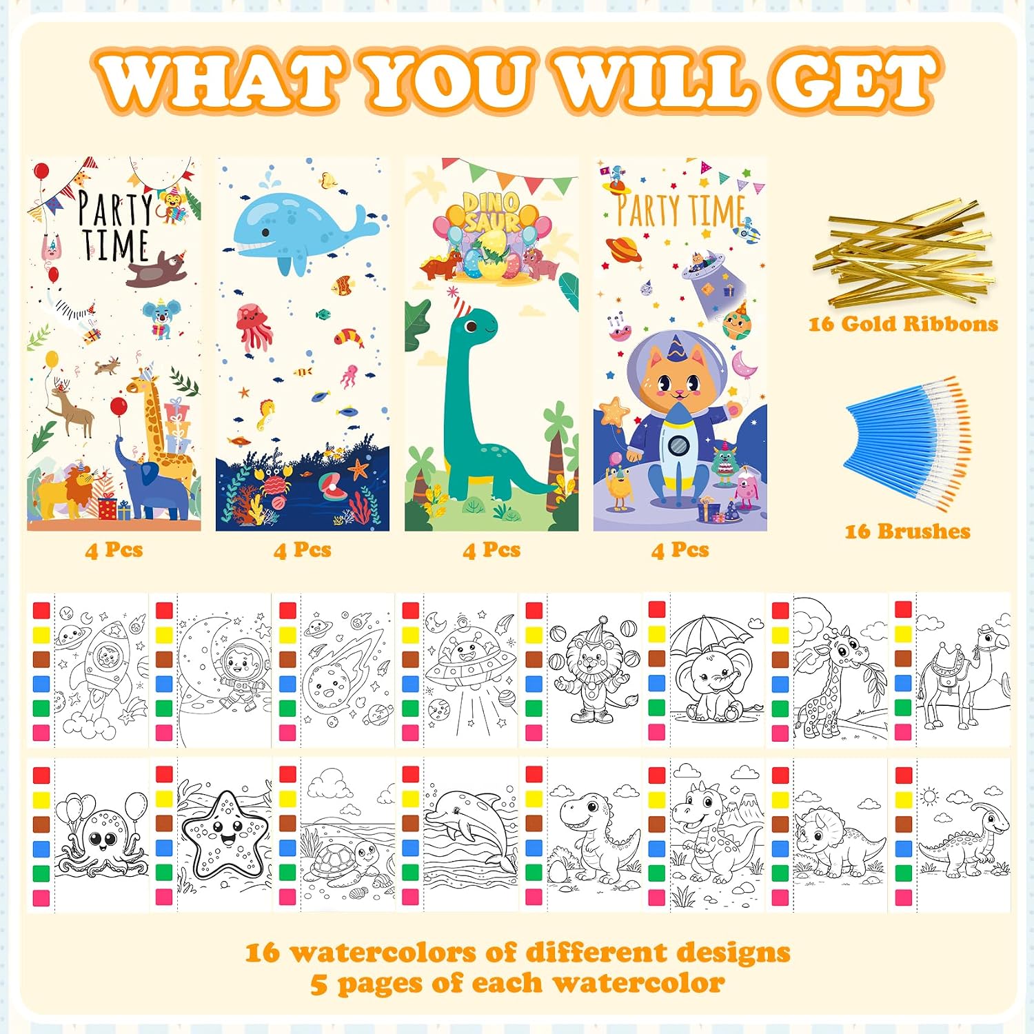 Party Favors Kids 16 Water Coloring