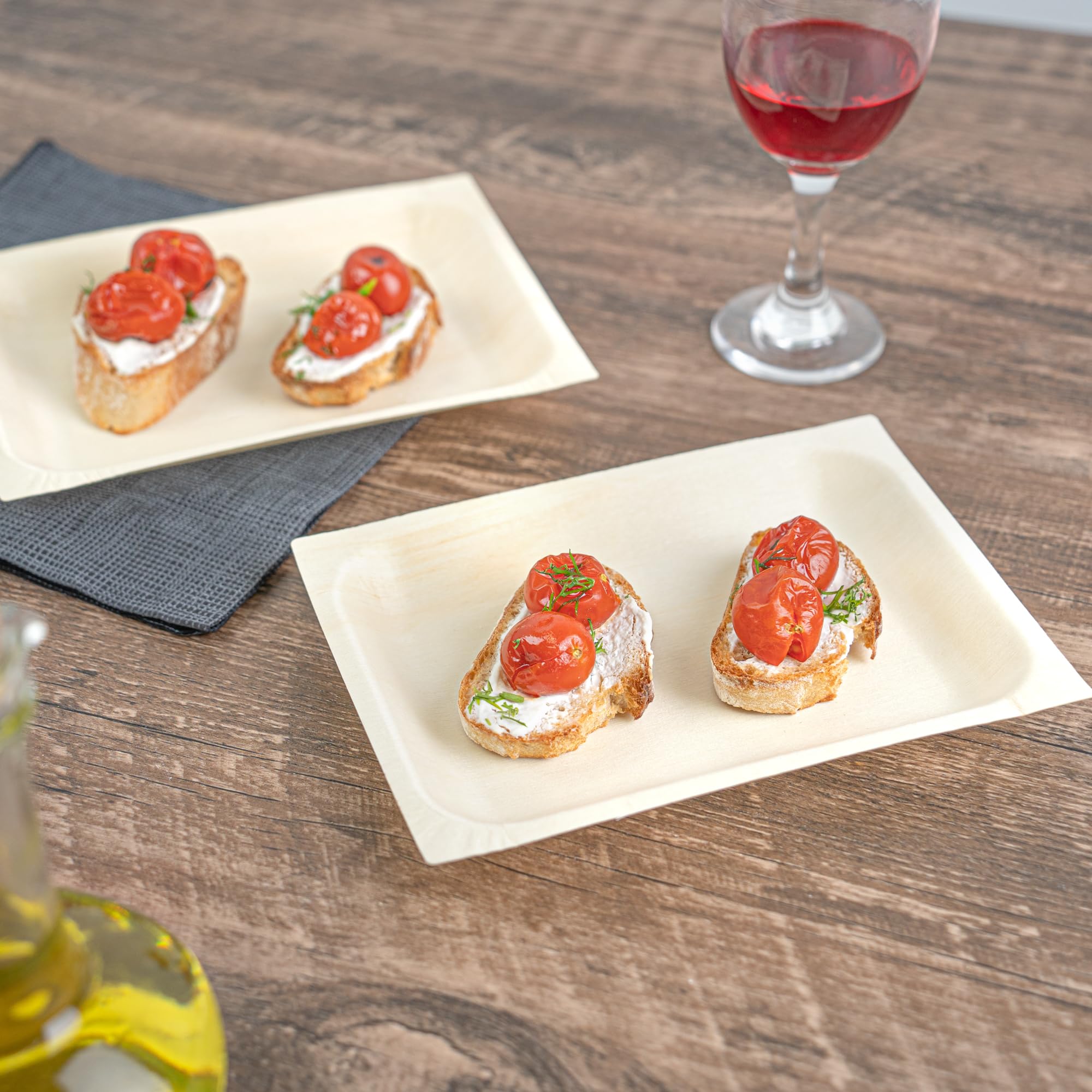 Restaurantware - Platos de servir Taipei de 7 x 5.1 pulgadas, 200 platos desechables para fiestas, sostenibles, a prueba de grasa, platos de madera de álamo, resistentes, para fiestas, bodas, camping,