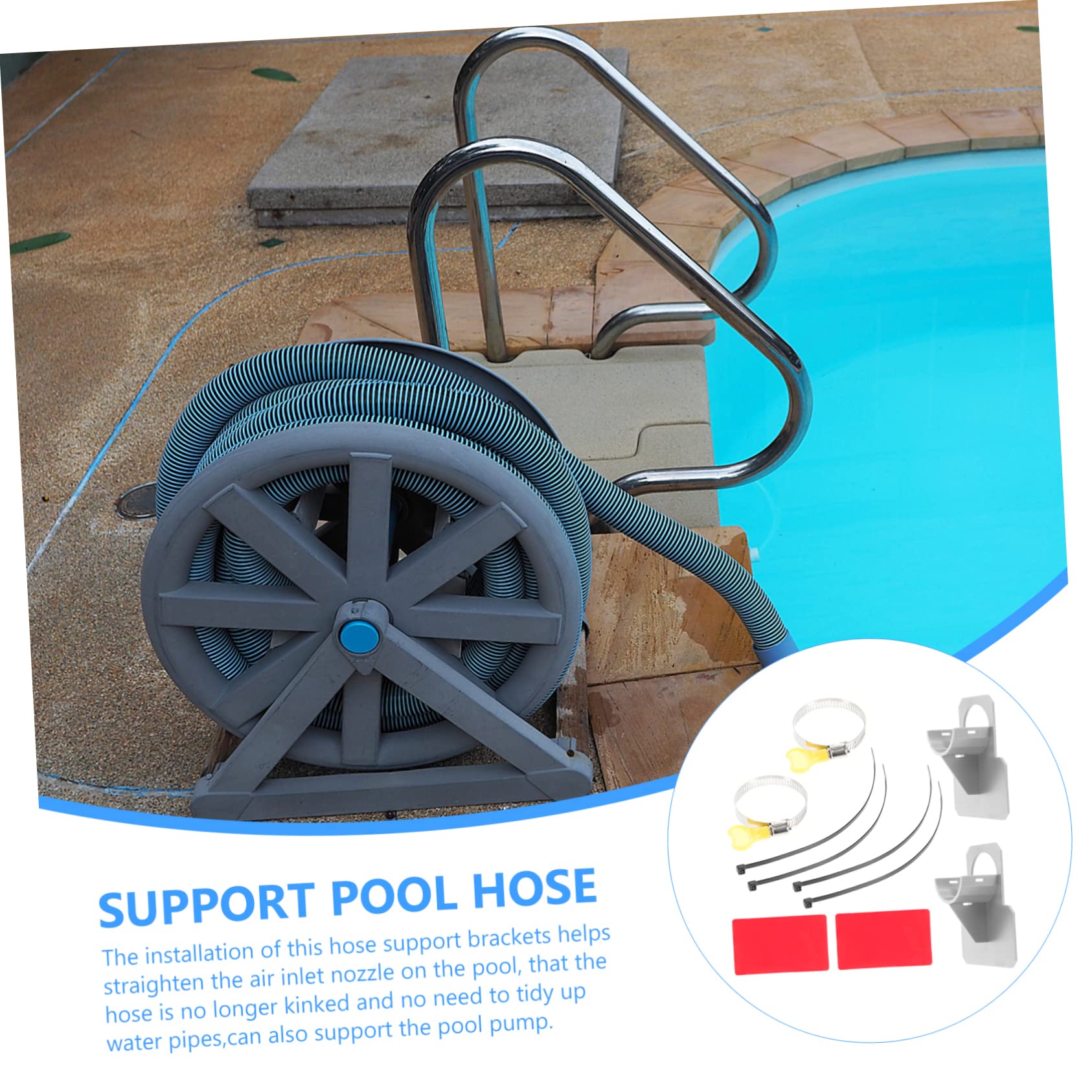 CAXUSD Swimming Pool Holder 1 Set Pool Pipe Holder Plastic Hose Support Cable Tie Clamps