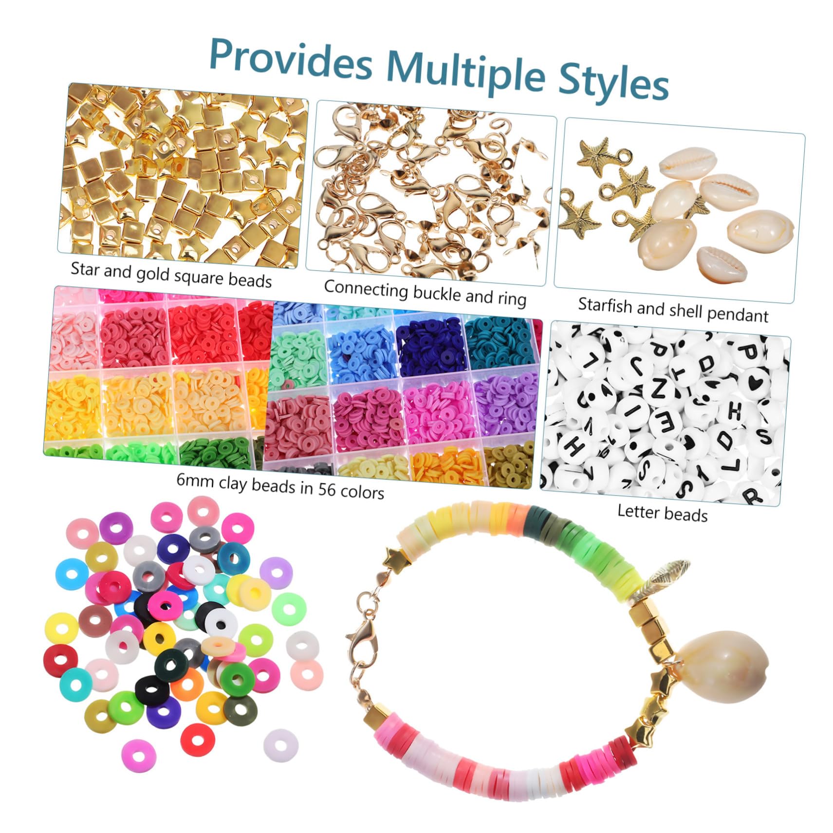Kit de Perles à Bijoux DIY 1 Set pour Débutants, Bracelet et Collier
