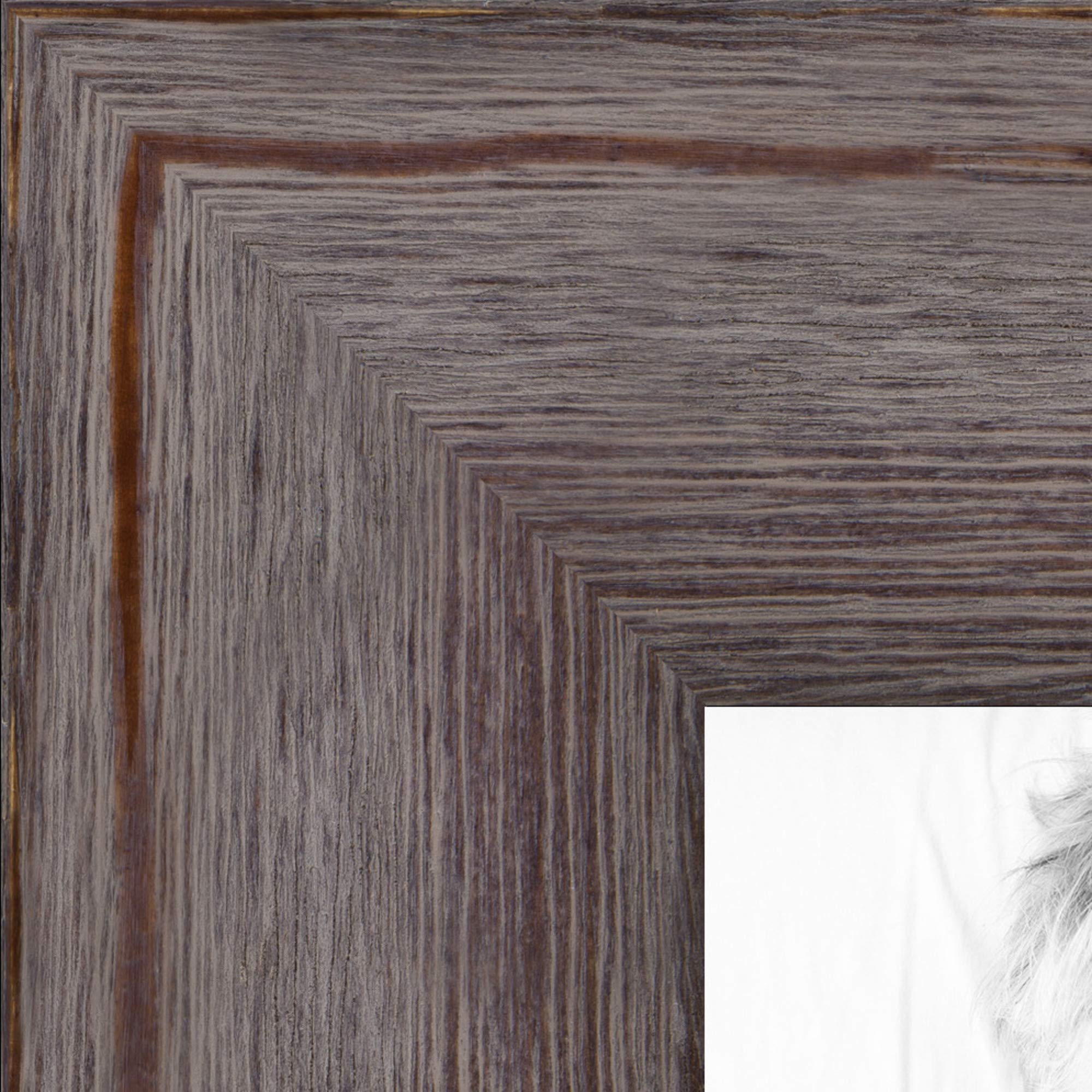ArtToFrames 28x42 Inch Gray Picture Frame, This 1.75" Custom Wood Poster Frame is Grey - Distressed Wood, for Your Art or Photos, 2WOM82223-101-28x42