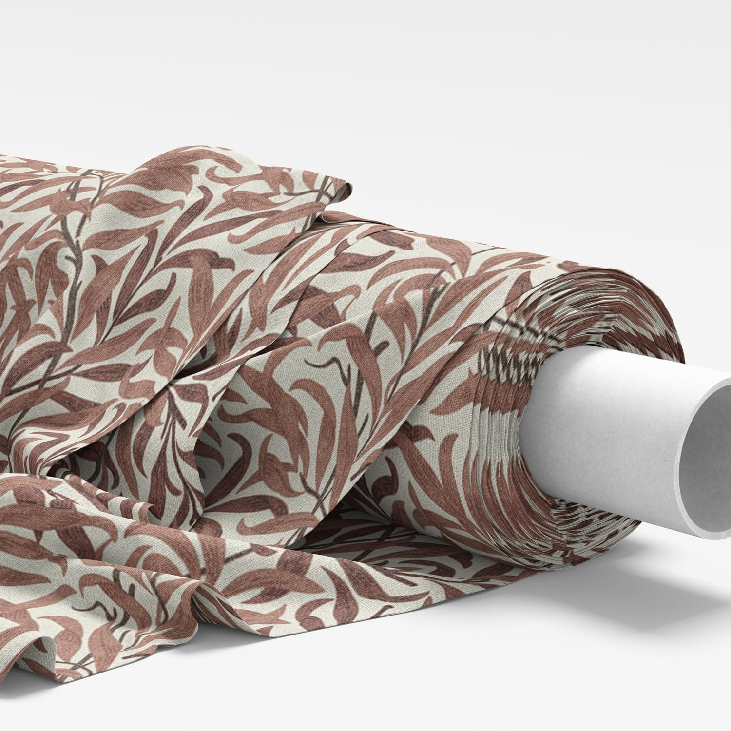 William Morris Upholstery Fabric - 100% Cotton Canvas - Curtain Cushion Material (Willow Bough Rust)