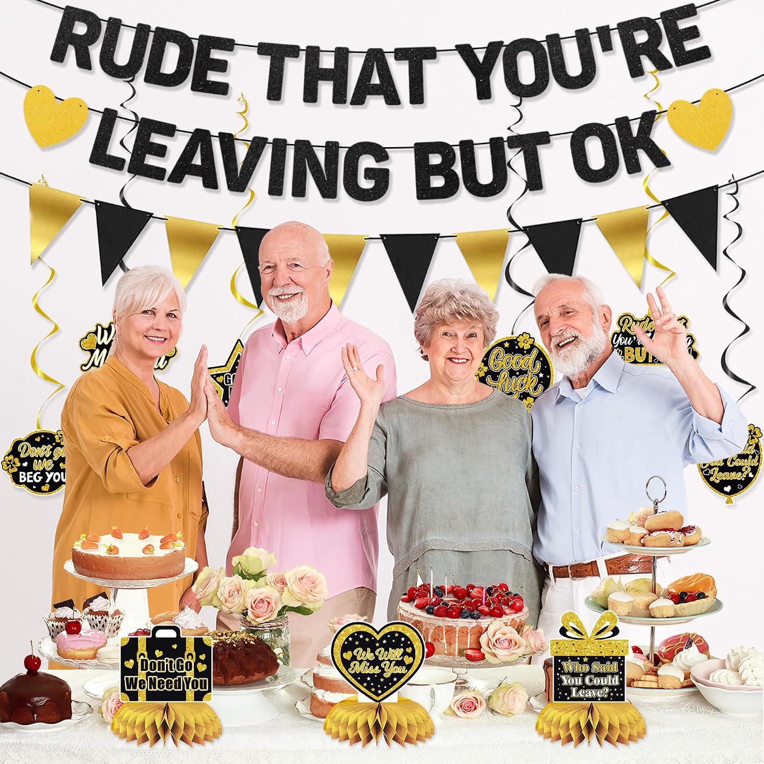 Roetyce Farewell Party Decorations, Black Rude That You're Leaving But OK