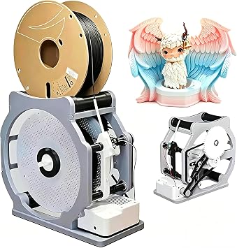 Electric 3D Filament Recycler & Respooler Industrial Auto Rewinder for 0.069" PLA/PETG/ABS/TPU, Universal Spool Winder with Adjustable Tension for Welding Wire, Compact 2.2 lb Spooler Gray red
