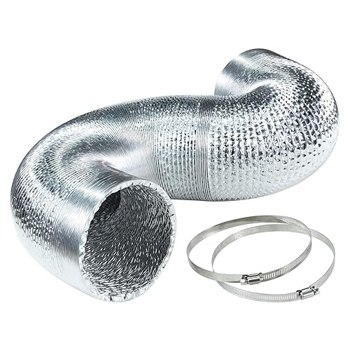 iPower Conducto de aluminio flexible de 6 pulgadas y 8 pies para calefacción, ventilación y ventilador de escape
