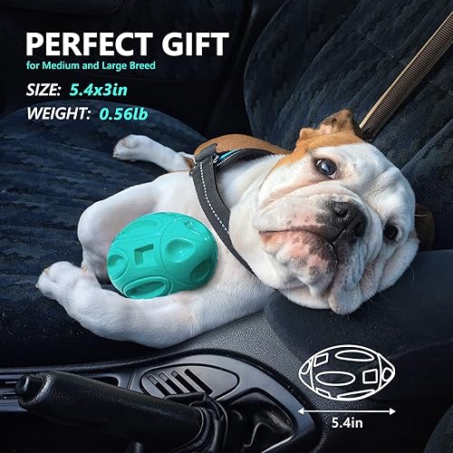 Vista 19 de EASTBLUE Juguetes chirriantes para perros masticadores agresivos: bola masticable de goma para cachorros con chirriador, juguete para mascotas casi