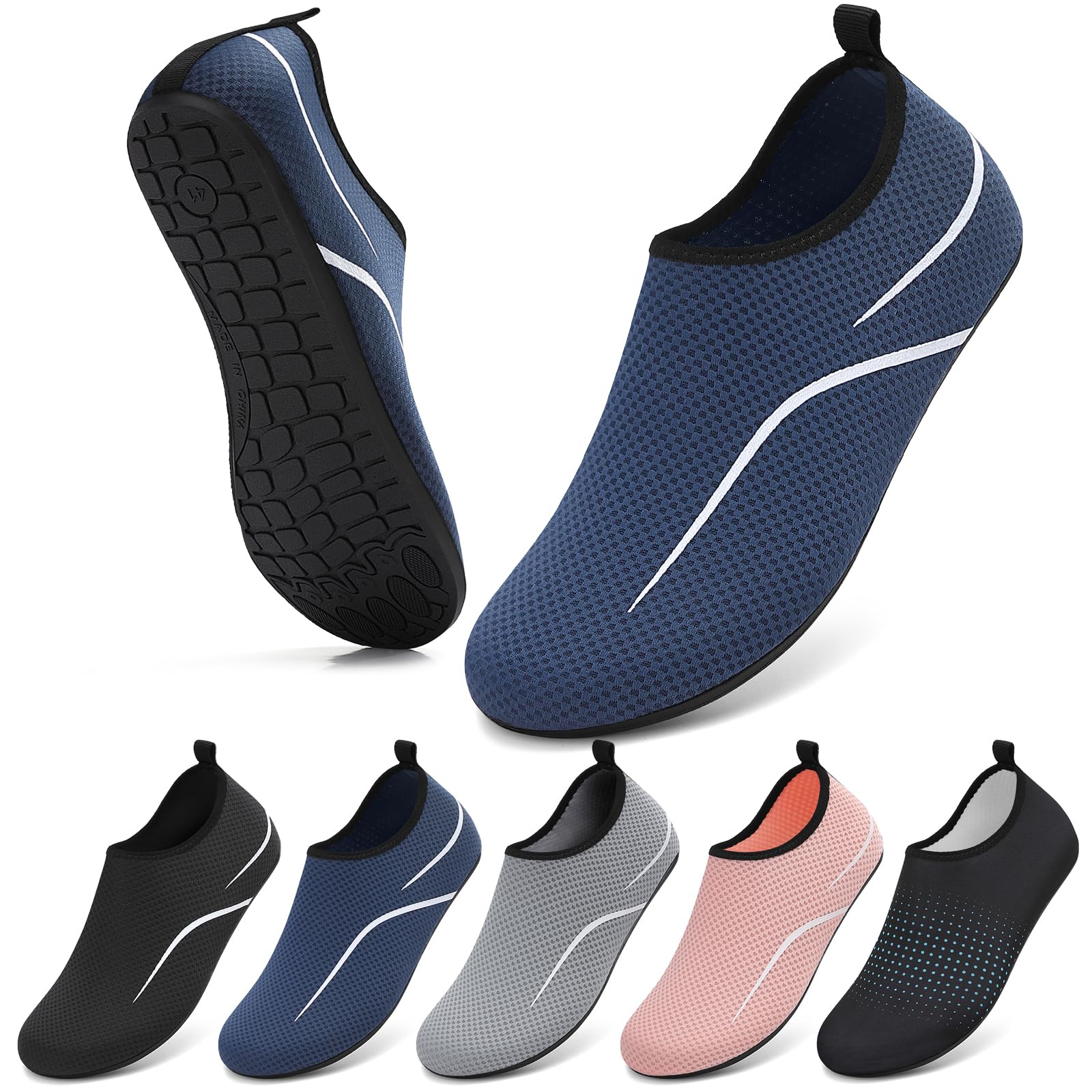 VOLHAL Wasserschuhe Herren Badeschuhe Damen Strandschuhe Schwimmschuhe Surfschuhe Aquaschuhe Breathable Schnelltrockend Schuhe Beach Pool Surfen Unisex