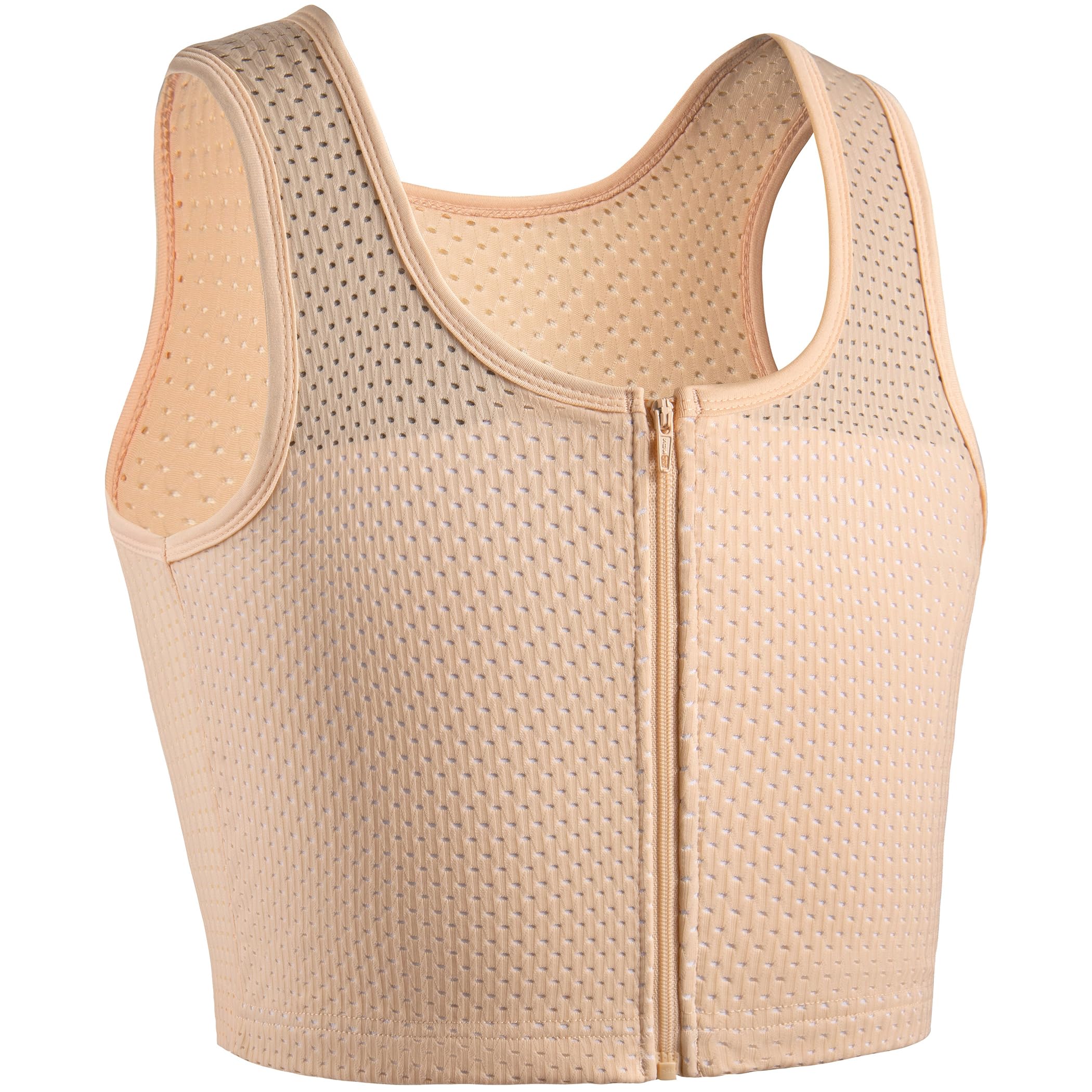 XUJI Binder Traspirante con Cerniera per Compressione - Reggiseno Compressivo per Transgender, FTM, Tomboy e Cosplay