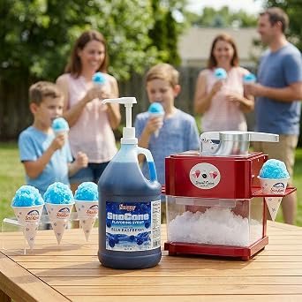 Snappy Blue Raspberry Sno Cone Syrup, 1 Gallon (128 oz), Ready to Use for Snow Cone Machines and Shaved Ice