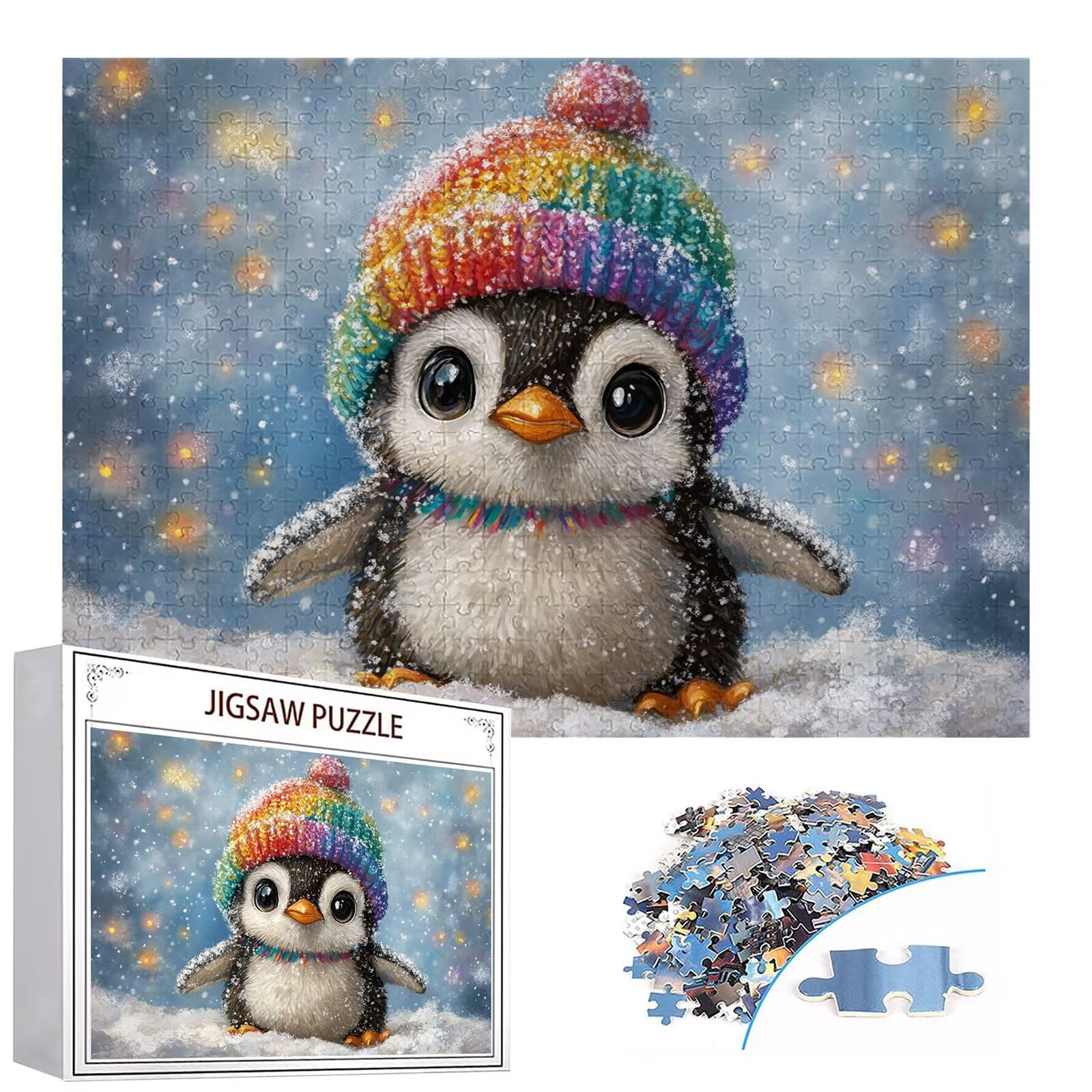 Puzzle 3000 elementów Pingwin puzzle dla dorosłych zima 122 x 81 cm Unikalne rzemiosło klasyczne 3D drewniana układanka do rodzinnych gier aktywnych, układanka zrób to sam do dekoracji ścian domu