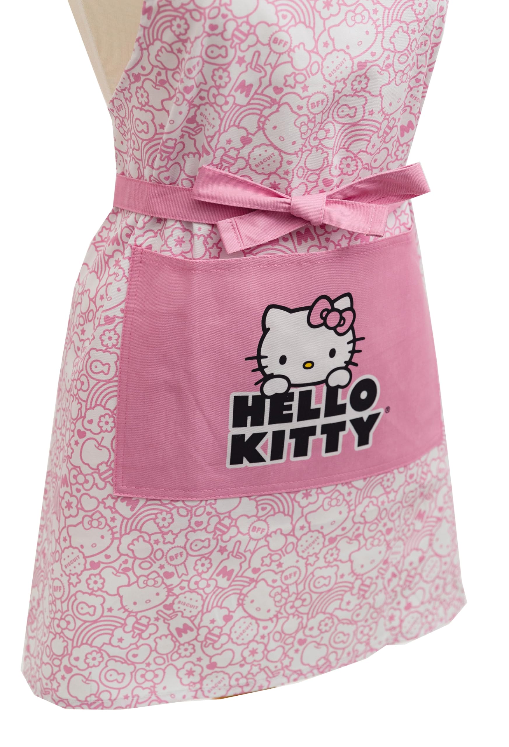 'Handstand Kitchen Hello Kitty Print 28'' Adult Apron and Pot Holder Set'