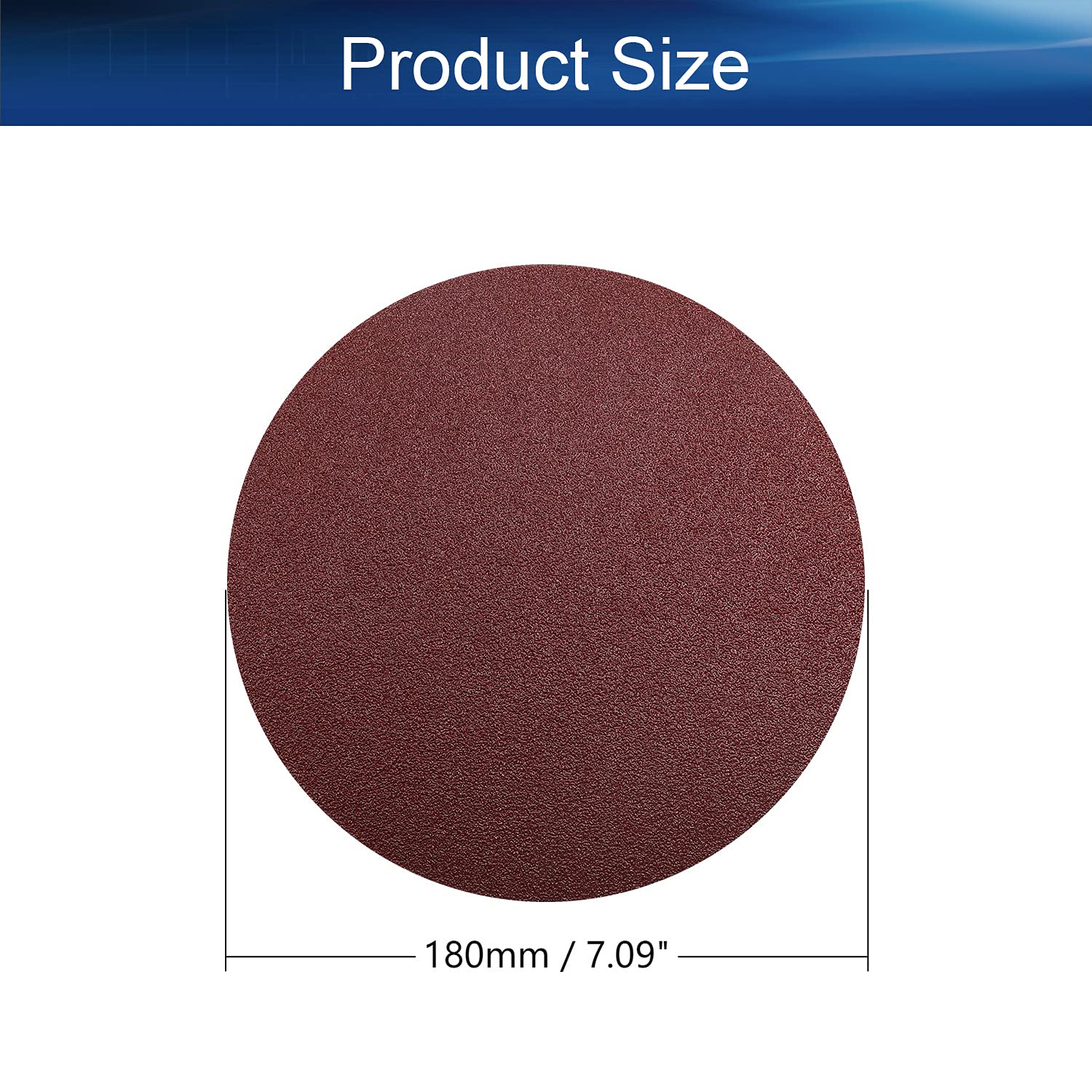 Auniwaig 20PCS 60 Grits Hook and Loop Sanding Disc, 7-Inch NO-Hole, Aluminum Oxide Round Flocking Sandpaper for Sanding Grinder Polishing Accessories