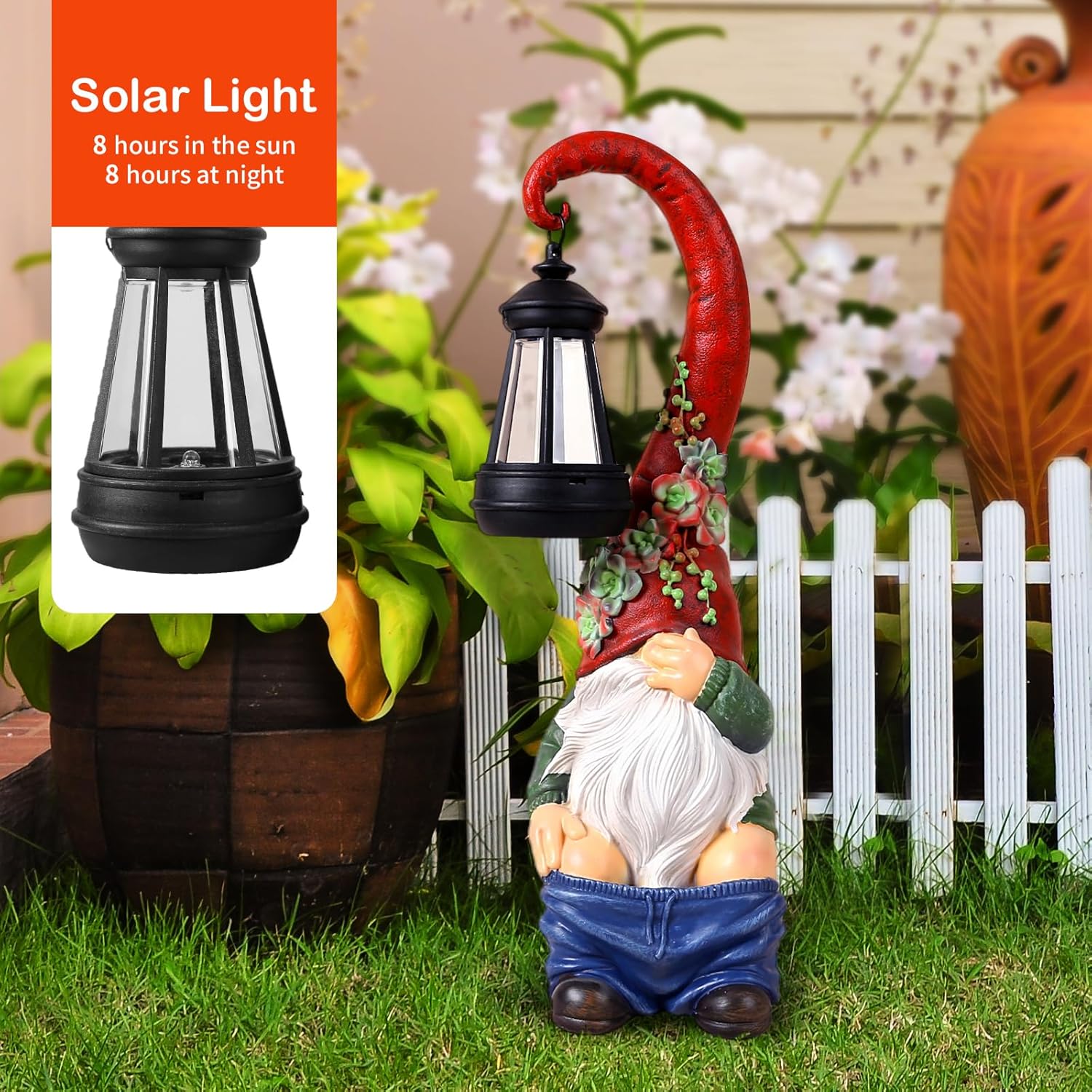 Funny Garden Gnomes Outdoor Statues Ornaments Large 13 inch Outside Decor for Yard Lawn Porch Patio Balcony Home Gifts for Women,Friends,Dad
