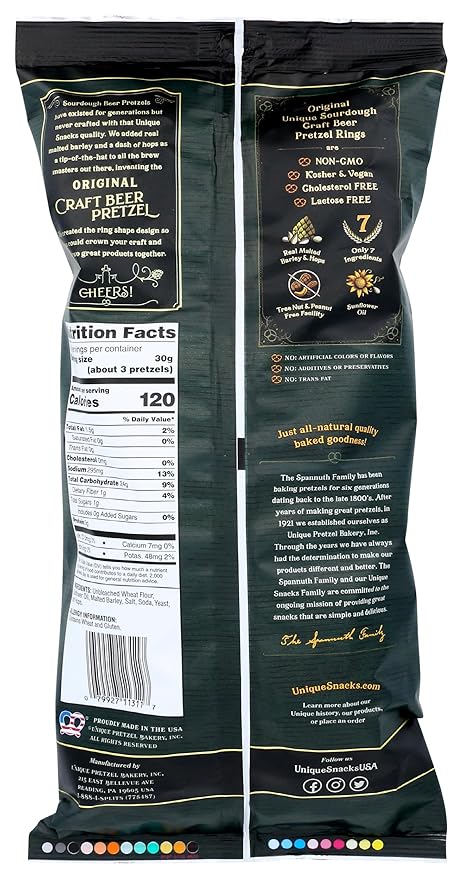 Unique Pretzel, Sourdough Craft Beer Pretzel Rings, 11 Onzas miniatura 4