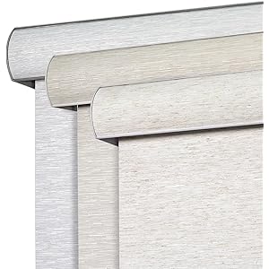 Joydeco Natural Woven Roller Shades for Indoor Windows, Cordless Blackout Blinds with Curved Valance, Thermal Insulated UV Protection Privacy Window Shades for Home and Office (Cream,34" W x