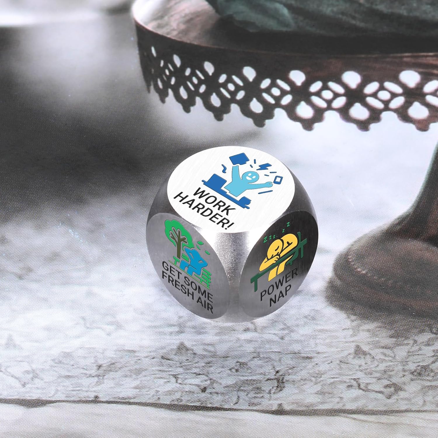 面白い同僚の秘密のサンタギフト、同僚の上司へのオフィスの白い象のサイコロギフト、ストレス解消ダイスギフト、従業員の上司へのオフィスス