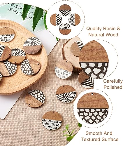 Vista 172 de Colgante de madera de resina, Resina, No es una piedra preciosa 0negro