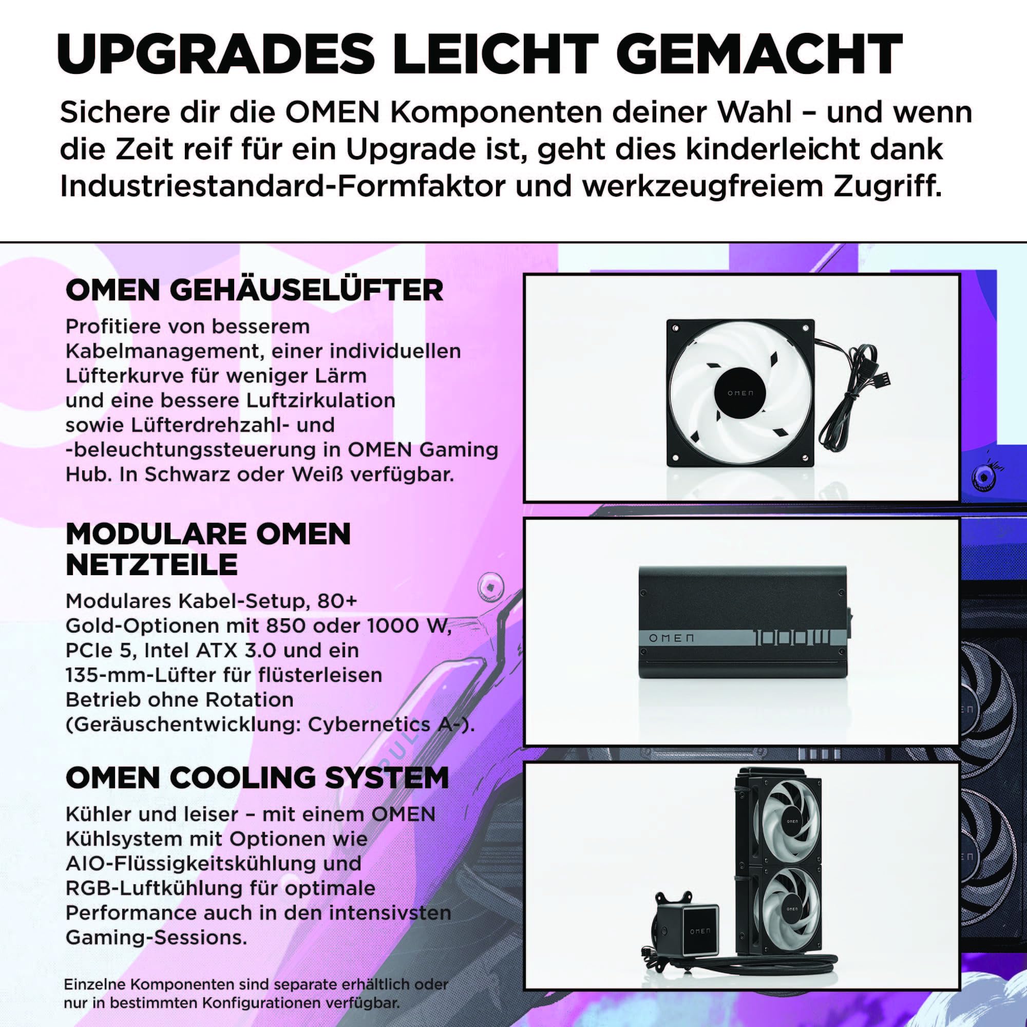 HP Omen GT16-0274ng 35L Gaming Desktop PC, AMD Ryzen 7 8700F, 32 GB DDR5-SDRAM, 1 TB SSD, NVIDIA GeForce RTX 5070, Tower PC, Windows 11 Home, Schwarzes Metall mit Glas Blende