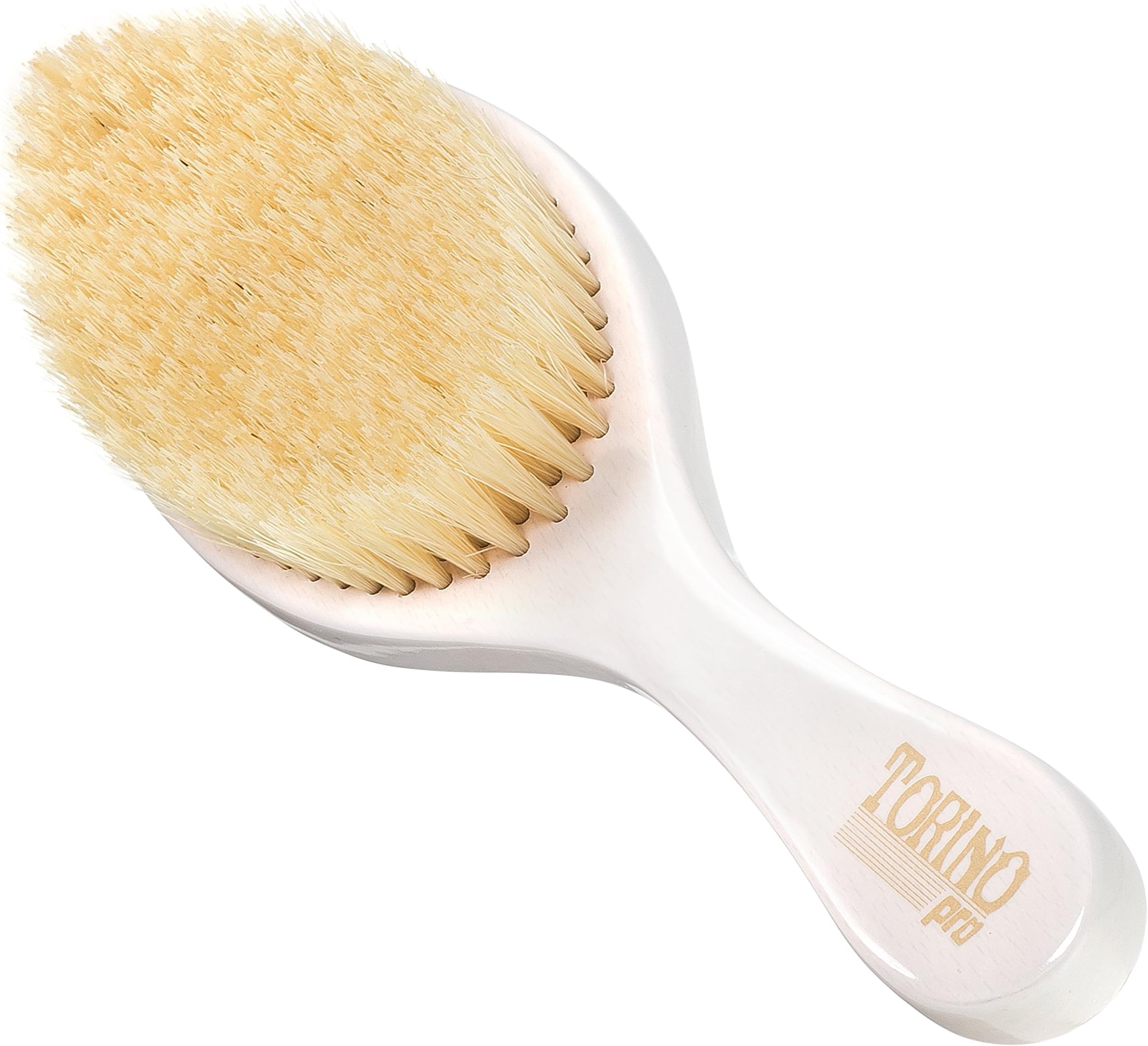 Torino Pro Wave Brush #640 By Brush King - Soft Curve 360 Waves- Soft Wave - Made with 100% Boar Bristles - True Texture Soft - Great for Polishing/Laying Down Frizz & Finisher