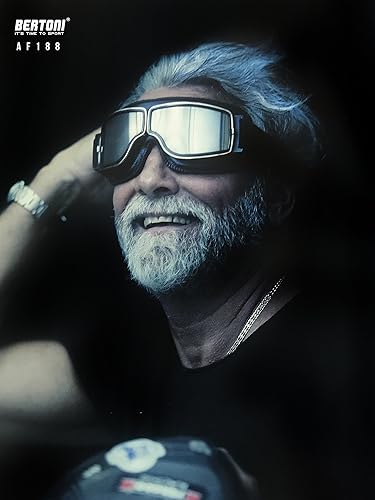 Miniatura 24 de Bertoni Gafas de conducción para motocicleta con lentes ópticas RX AF188B SOS Italia (lente transparente + portador de lente óptica) Lente negra