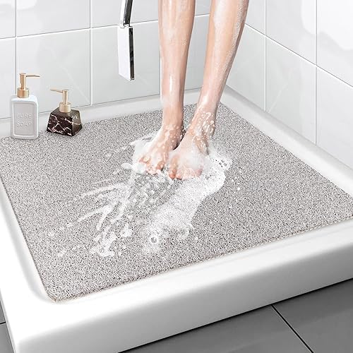 Miniatura 51 de Tapete de Ducha Tapete de Bañera Antideslizante - 32x32 Pulgadas, Tapete de Baño Suave y Cómodo con Orificios de Drenaje, Tapete de Baño de Masaje