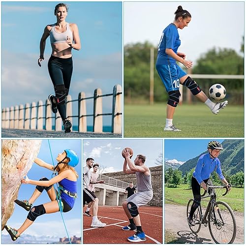 Miniatura 7 de Rodillera para mujeres y hombres, talla grande, con estabilizadores laterales y almohadilla de gel para rótula para aliviar el dolor de rodilla,