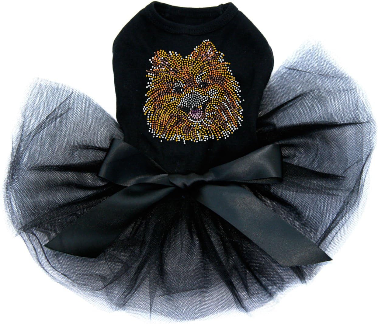 Pomeranian Bling Rhinestone Dog Tutu Dress, 3XL Black