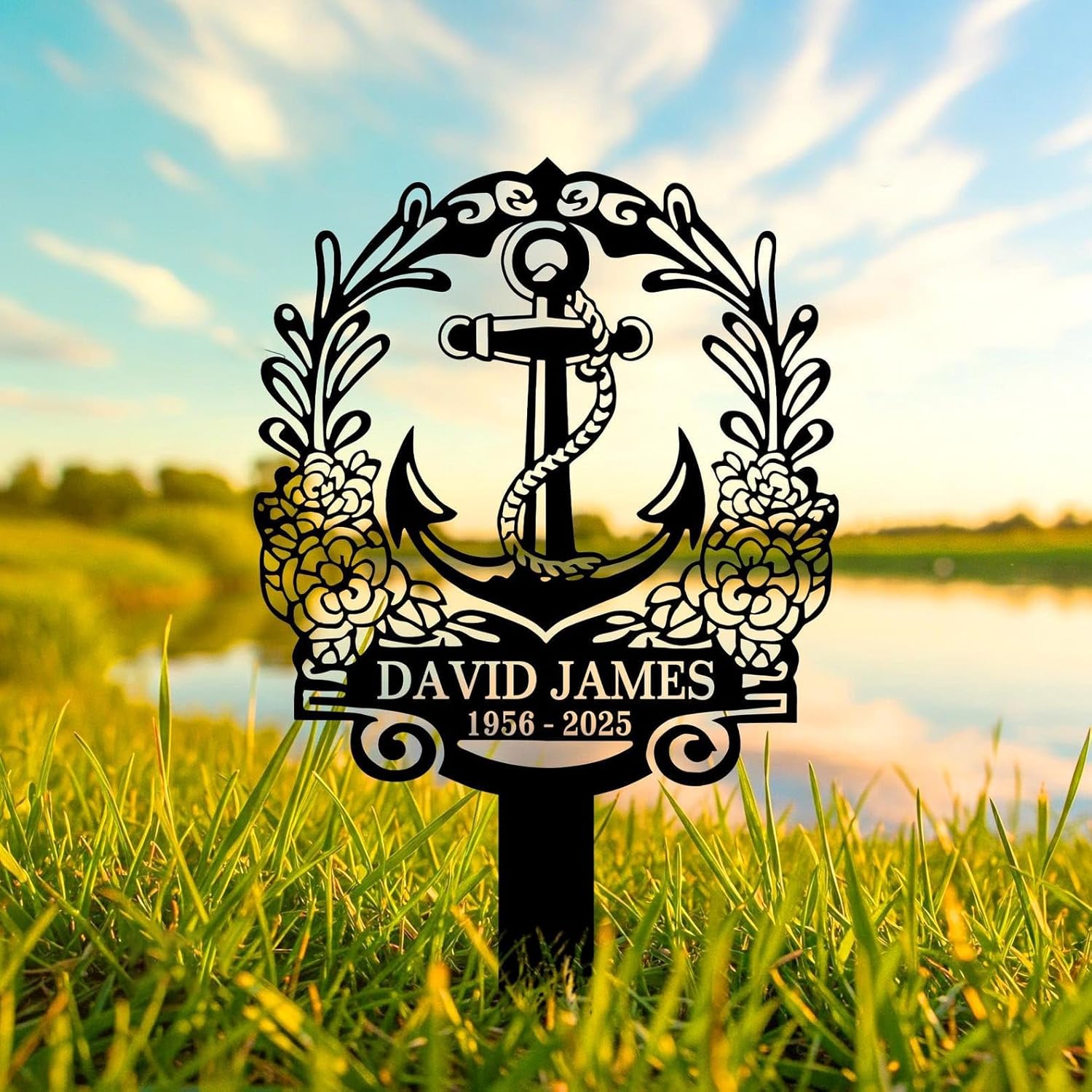 Lizard Memorial Metal Stake, Personalized Pet Grave Marker, Outdoor Reptile Tribute Garden Sign for Yard (Lizard Memorial)