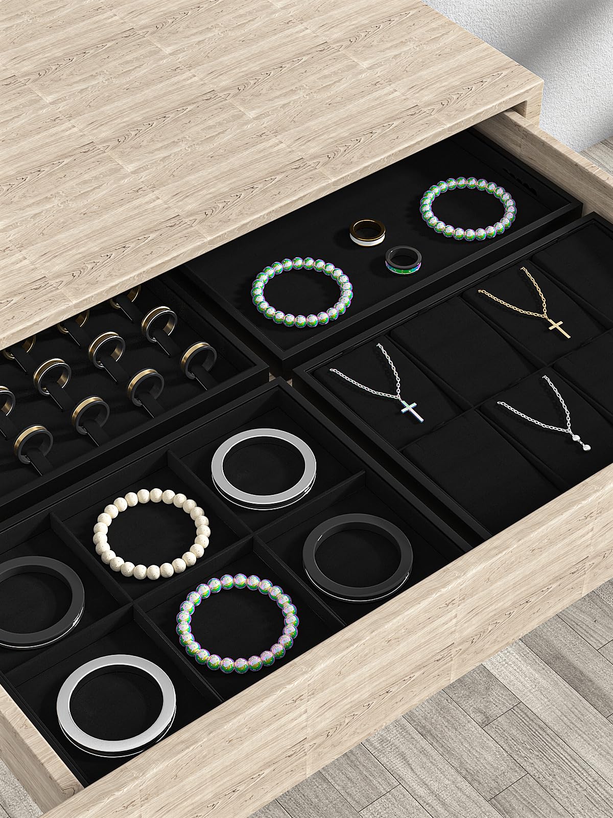 Snapklik.com : Ausalivan Drawer Jewelry Organizers And Storage,Velvet ...