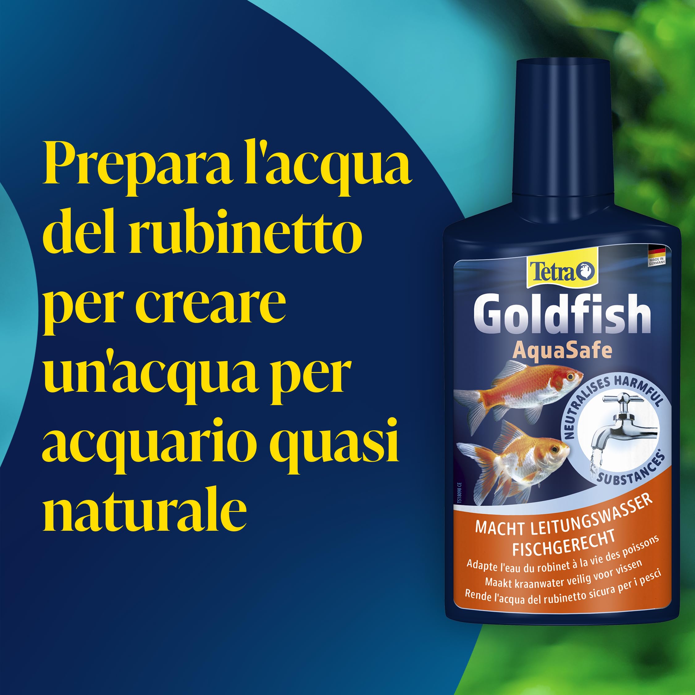 Tetra Goldfish AquaSafe 250 ml, Rende l'Acqua del Rubinetto Sicura per i Pesci