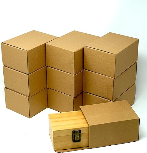 Miniatura 2 de Set Of 10 Small Size Wooden Box - Wood Keepsake Box With Hinged Lid and Metal Latch - Memory Box For Gift, Storage For Jewely, Tea or Other Treasures