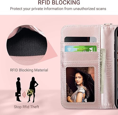 Miniatura 8 de ULAK Funda para iPhone SE 3 Wallet 2022, iPhone 8 Wallet, iPhone SE Wallet 2020, iPhone 7 Flip Case, Funda protectora de piel sintética para iPhone