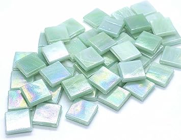 Sai Mosaic Art Coral Pistachio HK072 Glass Mosaic 15x15mm Tiles 100 gm Pack