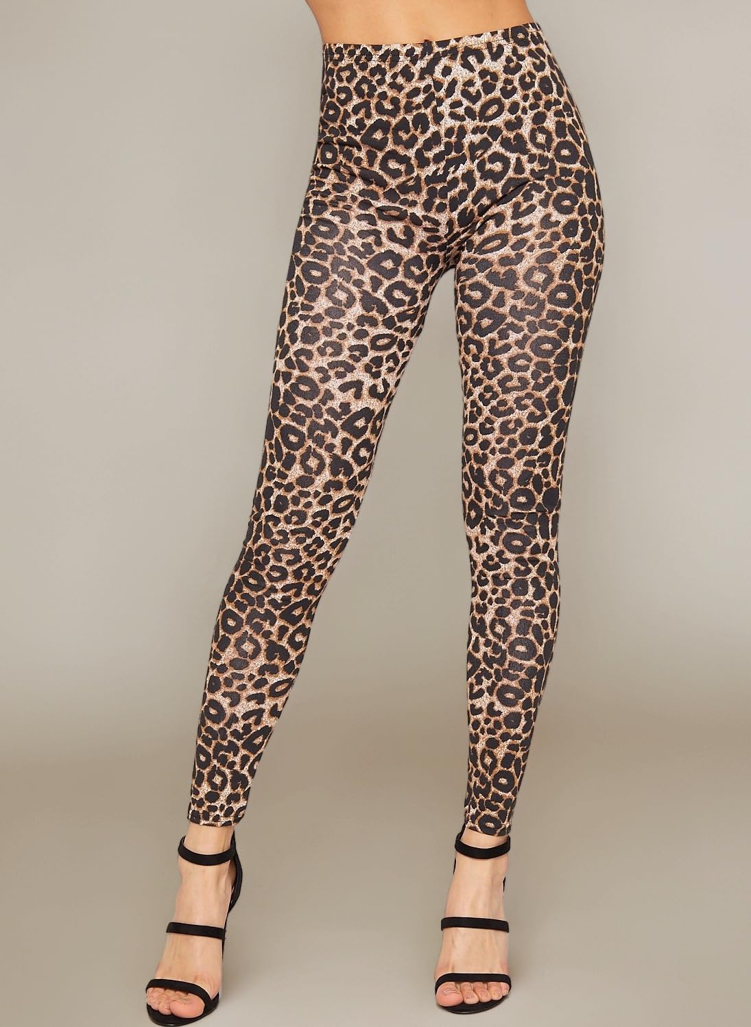 Womens Leopard Animal Print Ladies Stretch Full Length Leggings Pants - 8-14