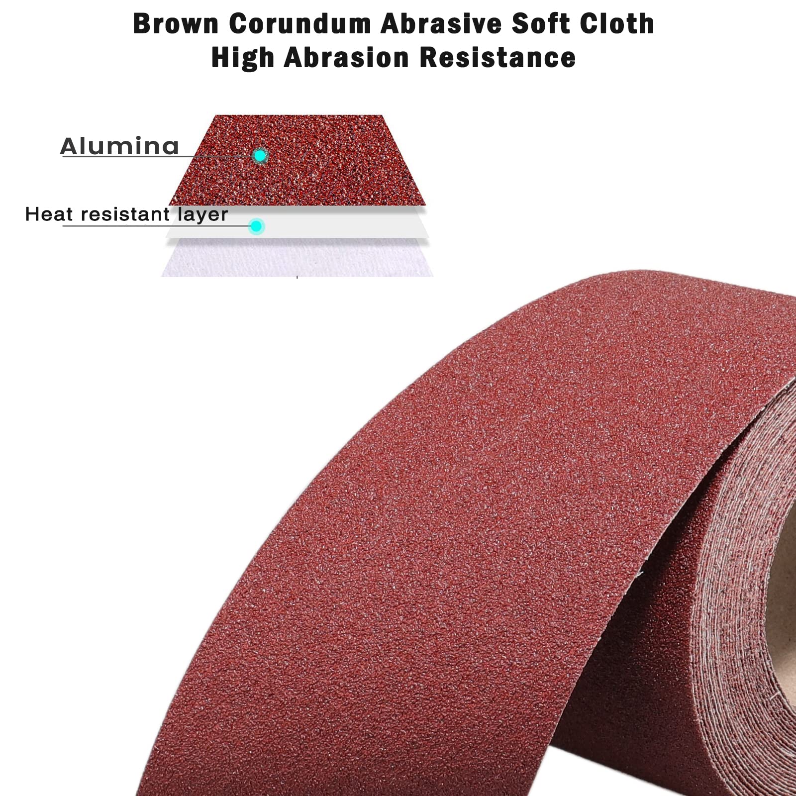 Rollo de Papel de Lija Grano 120, 93 mm x 10 m,Lijador de Corindón Paño Suave Papel de Lija Para Trabajos en Madera Metal Acero y Acero Inoxidable